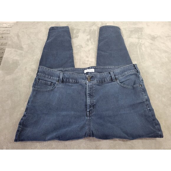 Lane Bryant Women Jeans 26 Skinny Flex Blue Denim Magic Waist Band SKI19E - Picture 1 of 7